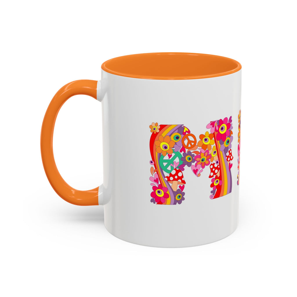 Retro Peace Flower Power Mug | Colorful 70s Hippie Design