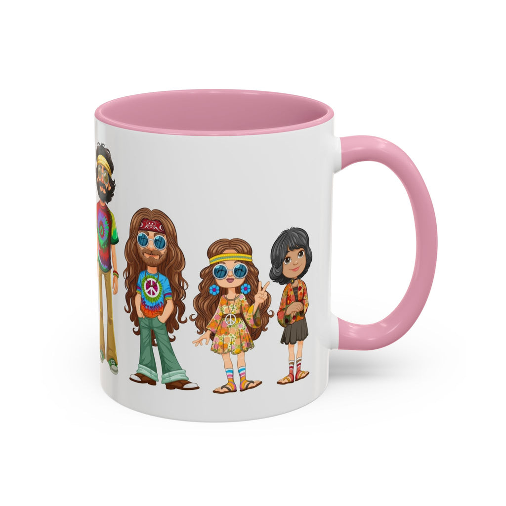 Retro Hippie Characters Mug | 11oz or 15oz Color Accent Ceramic