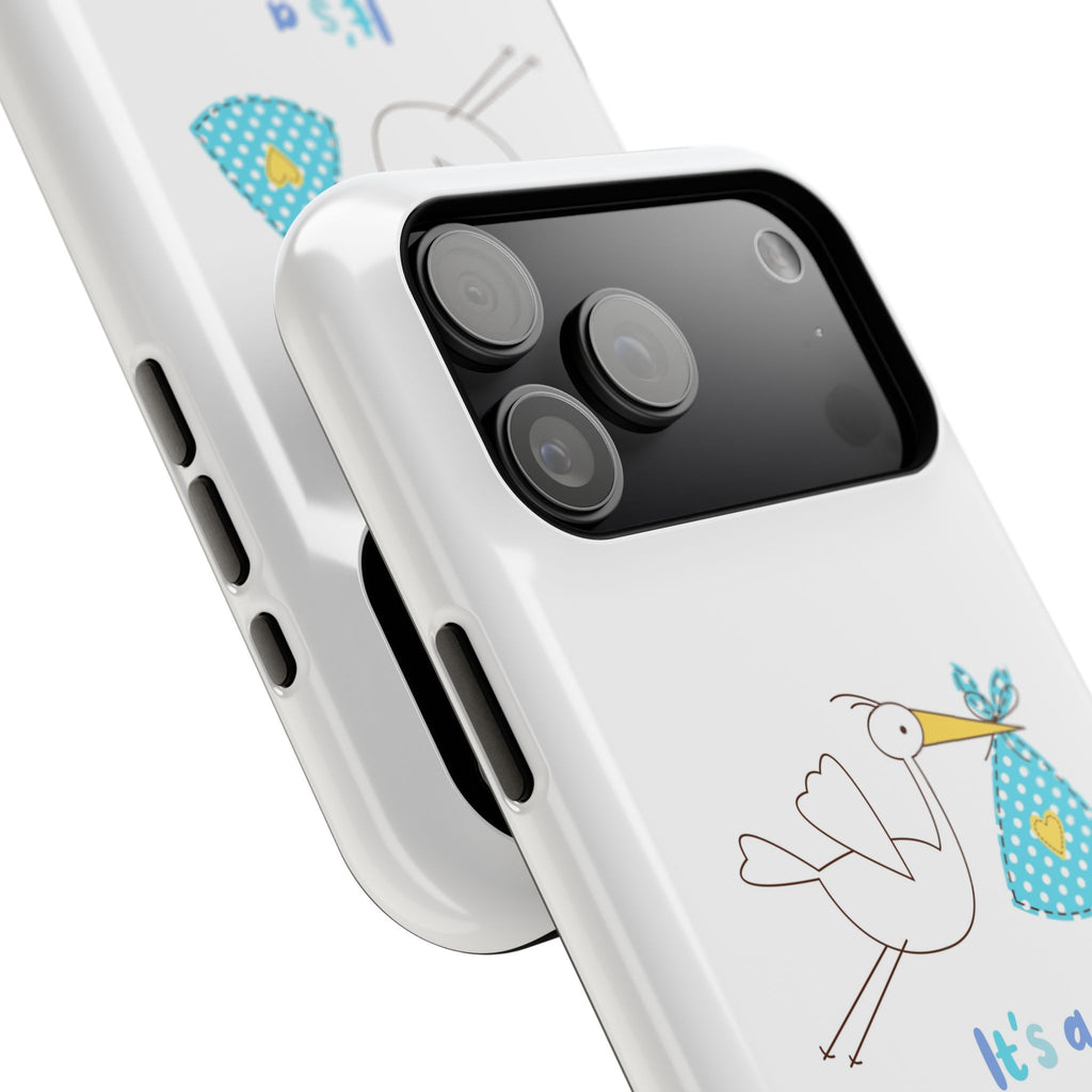 Stork 'It's a Boy' Phone Case | Impact-Resistant Case