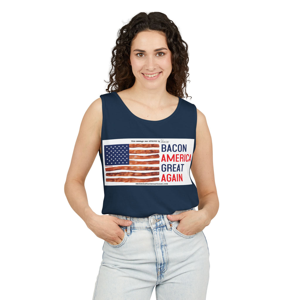 Bacon America Great Again Tank Top | American Flag Bacon Graphic