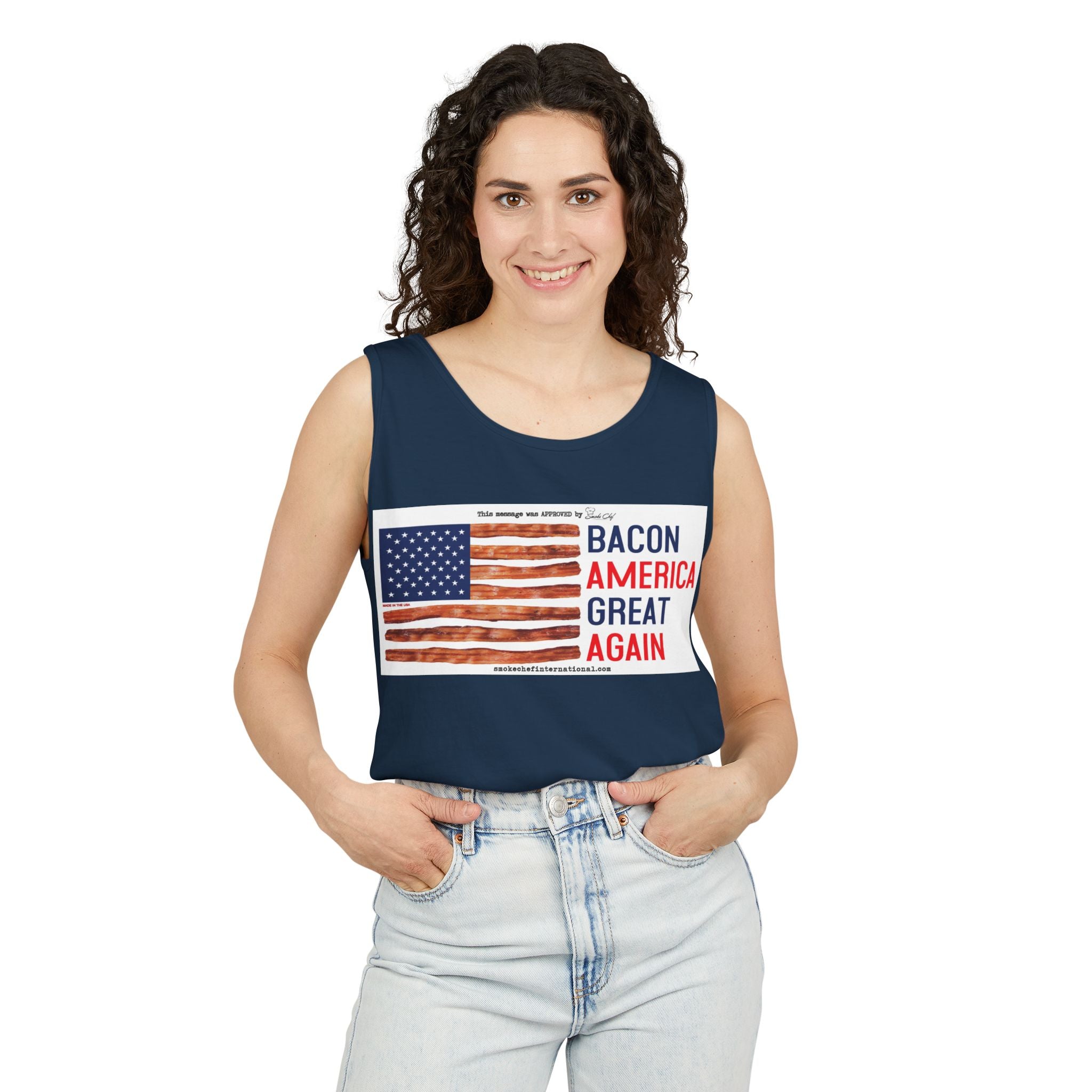 Bacon America Great Again Tank Top | American Flag Bacon Graphic