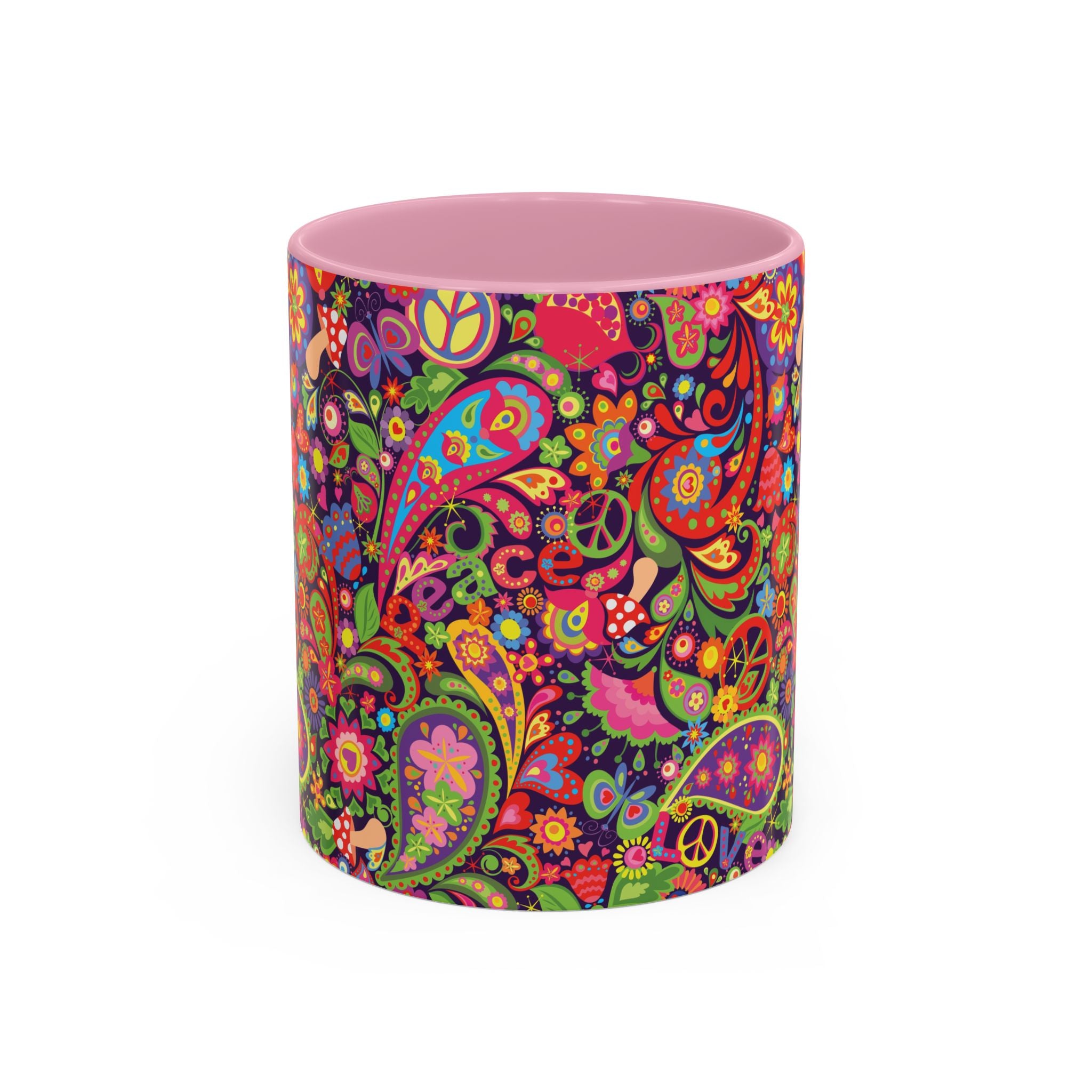 Psychedelic Paisley Peace Mug | Colorful 11oz or 15oz Ceramic