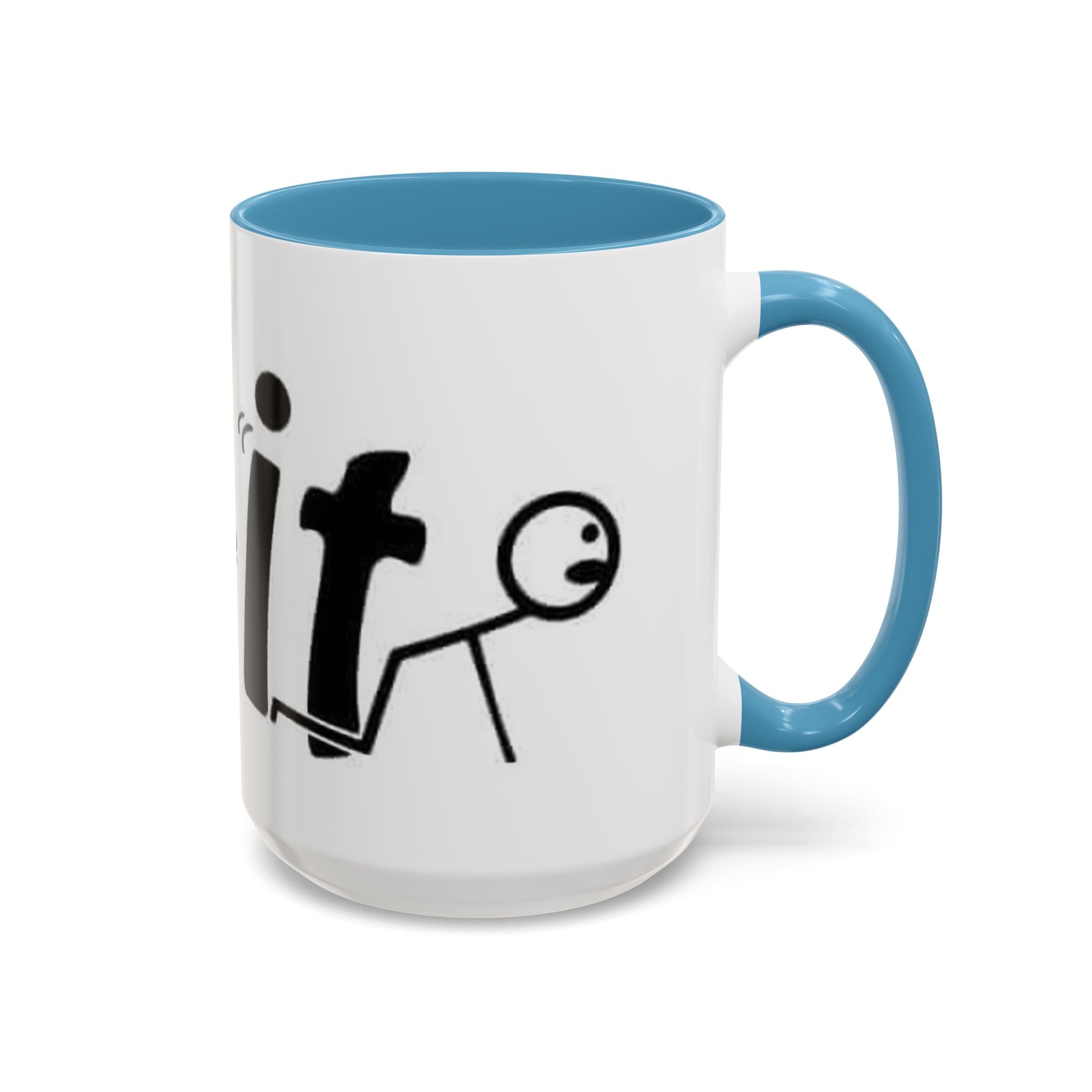 Sit Before It Mug | Funny Stick Figure Coffee Cup, Morning Routine Accent Mug