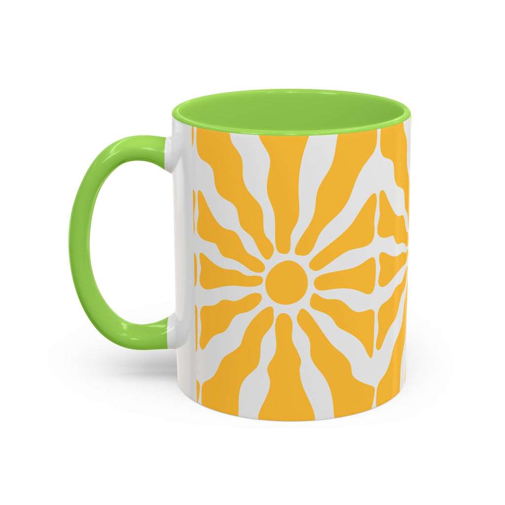 Yellow Sunburst Mug | Ceramic Coffee Cup