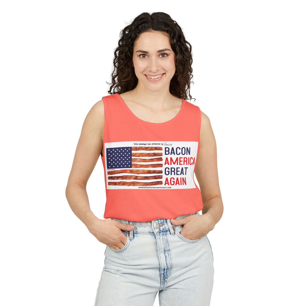 Bacon America Great Again Tank Top | American Flag Bacon Graphic
