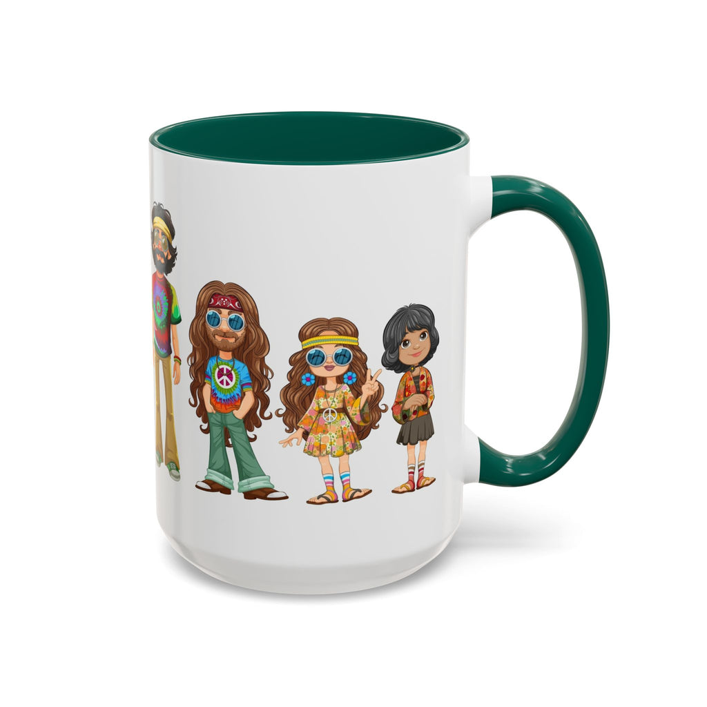 Retro Hippie Characters Mug | 11oz or 15oz Color Accent Ceramic