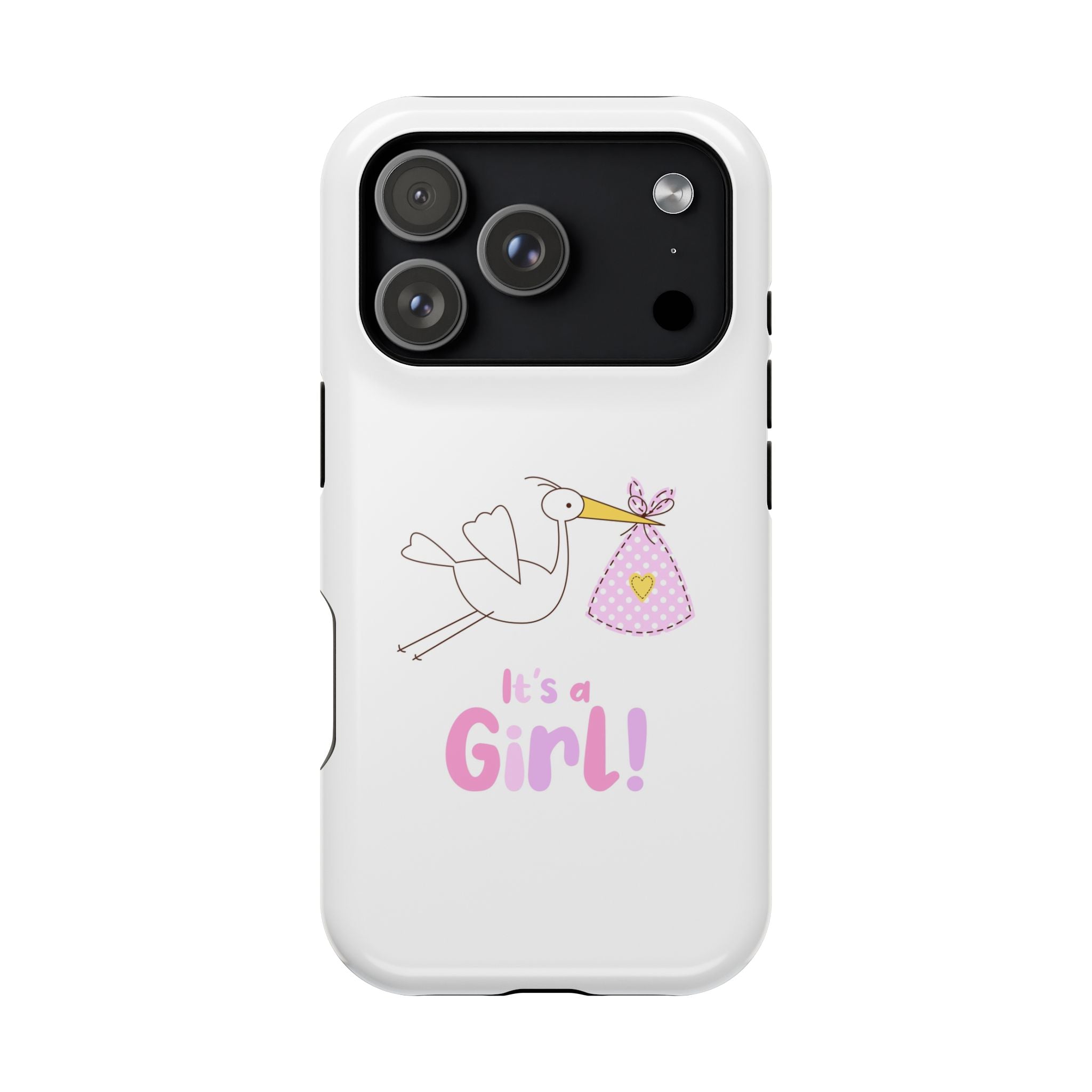 Phone Case - "It's a Girl!" Stork Baby Announcement Impact-Resistant Case