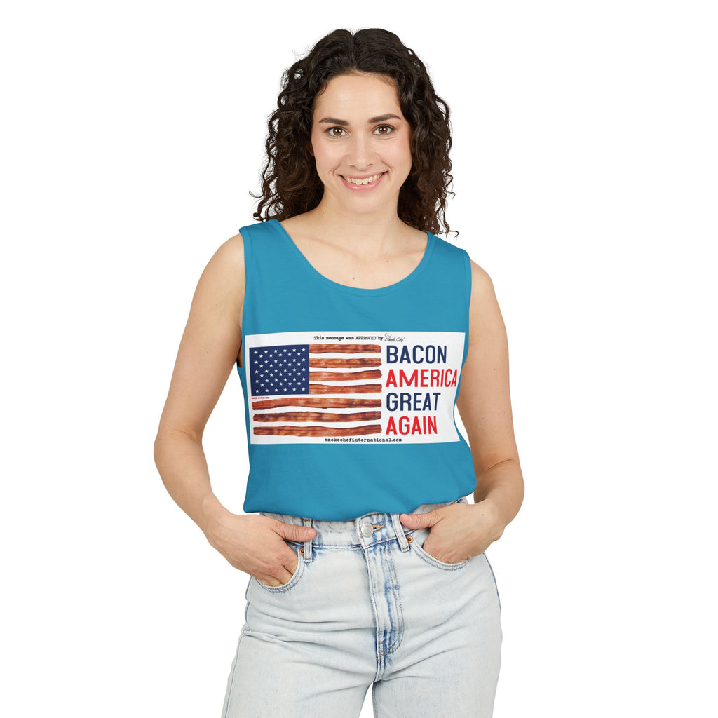 Bacon America Great Again Tank Top | American Flag Bacon Graphic